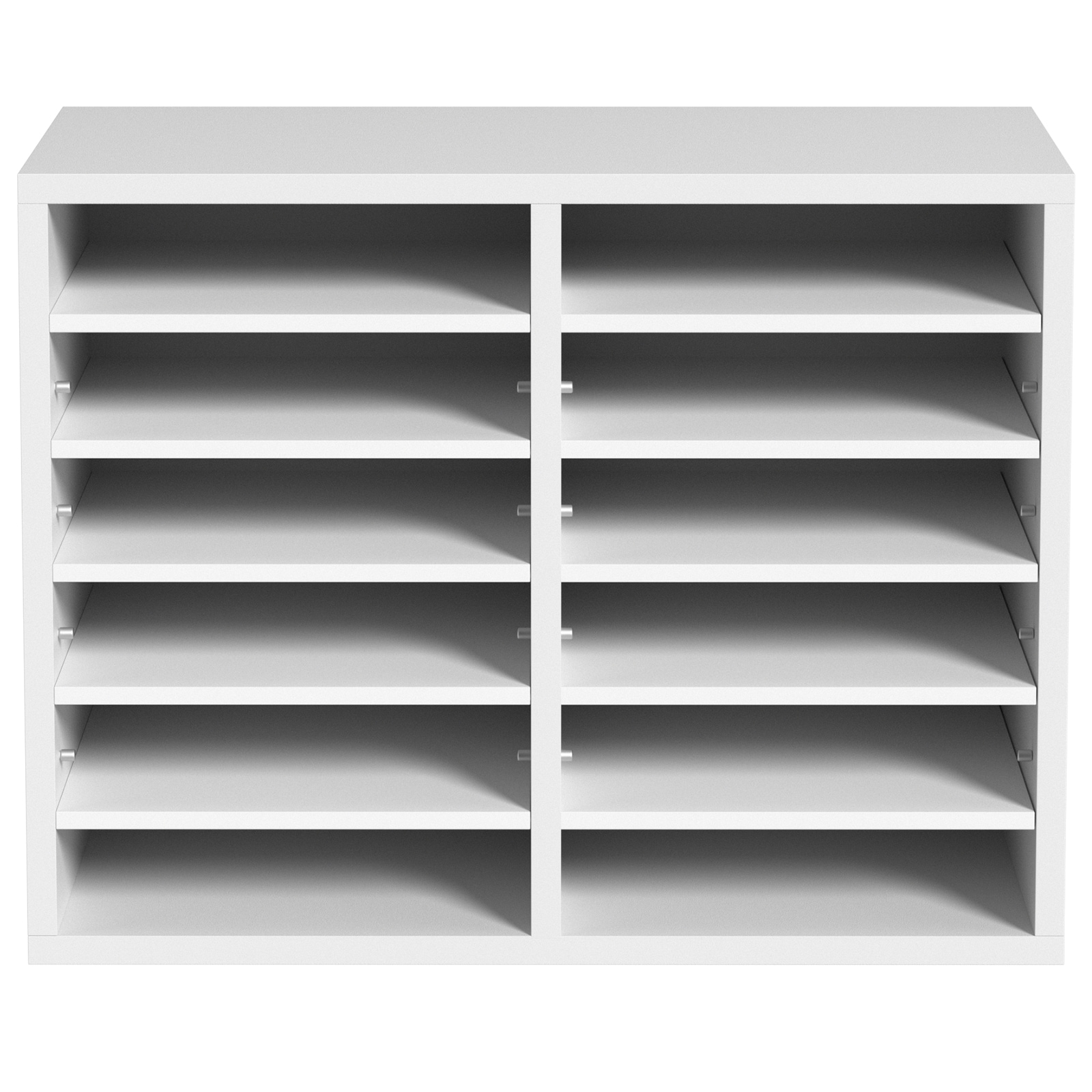 Literature Organiser With 12 Compartments Adjustable Shelving Unit_voghion.com